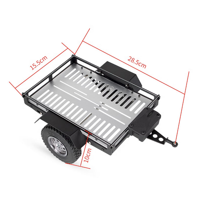 1/10 Scale RC Single-Axle Trailer DIY Toy for SCX10/TRX-4 Modified Model Cars (KIT Version)