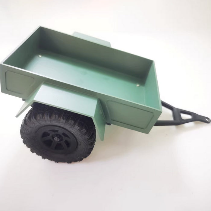 1/18 Scale RC Single-Axle Trailer DIY Toy for Vehicle Model Modifications (Army Green)