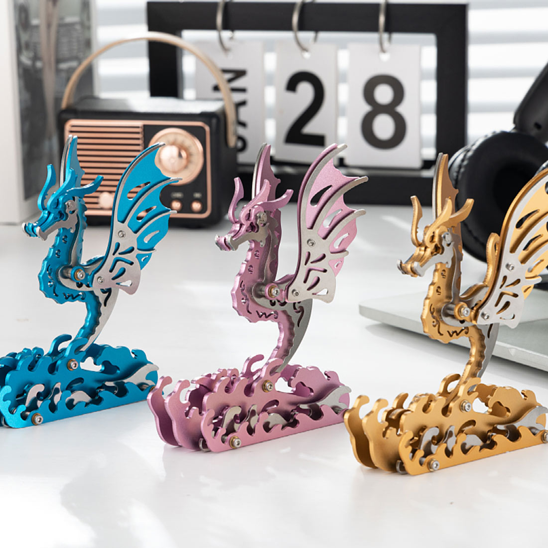 3d metal mechanical seahorse puzzle assembly model kit