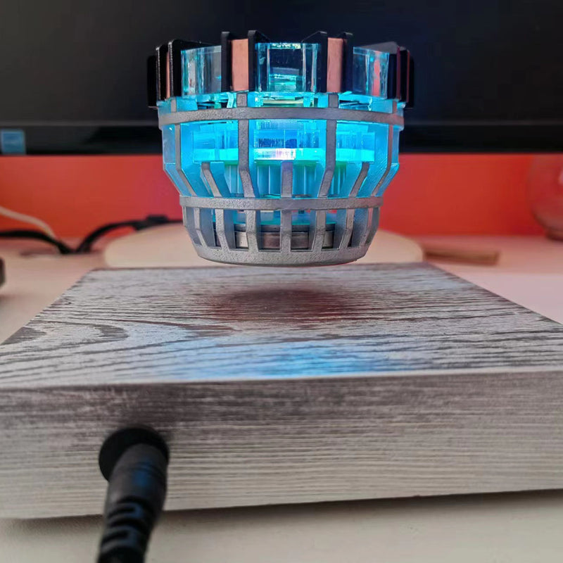 Magnetic Levitation Reactor with Light and Wooden Base Creative Sci-Tech Model - EngineDIY