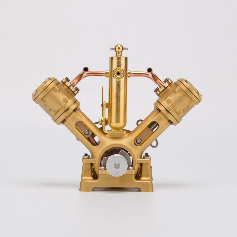 rw-v2 mini v-shape double cylinder steam engine model