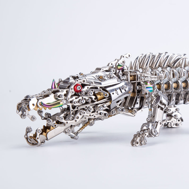 3D Metal Sleeping Crocodile DIY Metal Puzzle Model Kit Mechanical Assembly Crafts 1500+PCS - EngineDIY