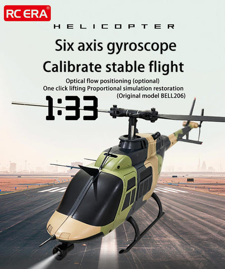 C138 1/33 Scale BELL 206 Helicopter 2.4G 6CH Single-propeller Flybarless Helicopter