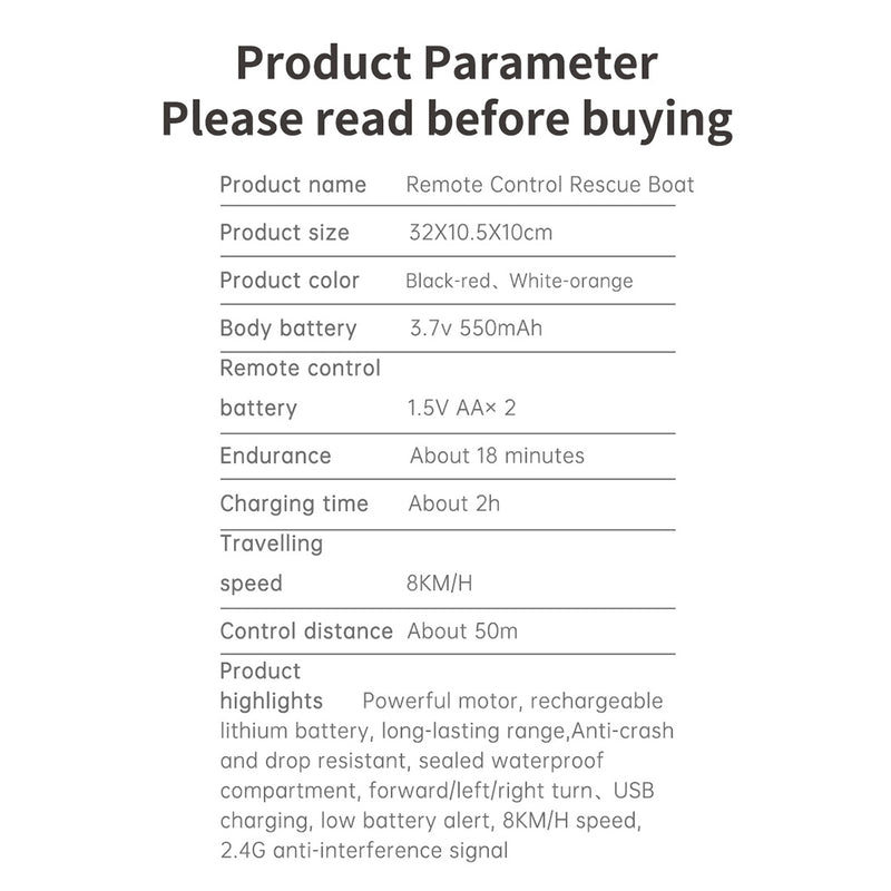 1/32 scale 2.4g 8km/h rc rescue boat model rtr version