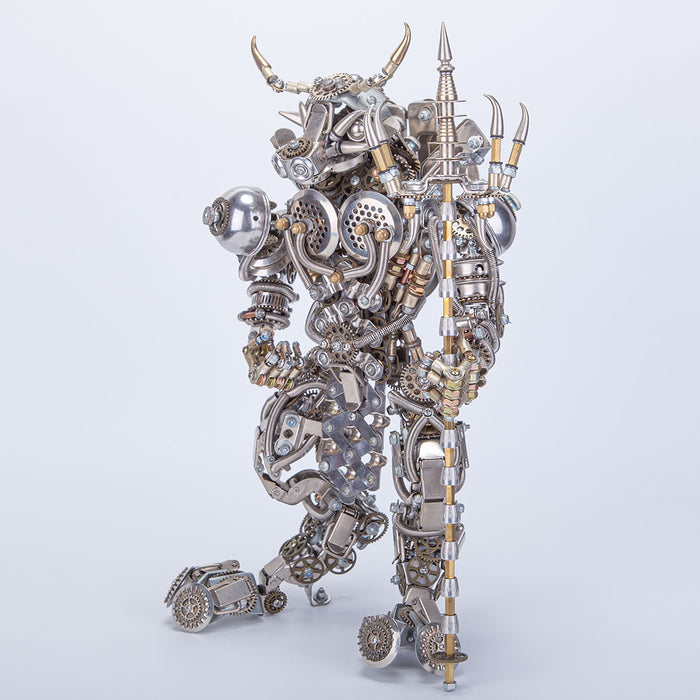 3D Bull-Headed Man DIY Mechanical Punk Demon Surrealistic Creature Metal Assembly Model Creative Ornament