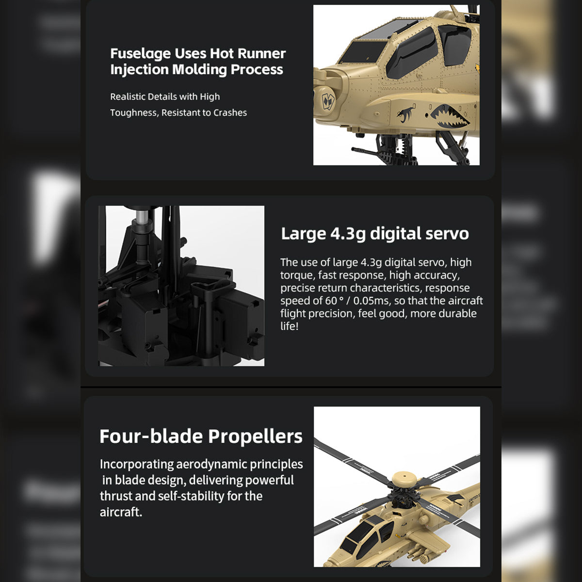 wolfbush & yu xiang f11-n ah64 apache rc helicopter – 1/32 scale 2.4g 6ch coaxial dual rotor with optical flow altitude hold