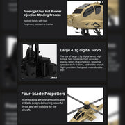 wolfbush & yu xiang f11-n ah64 apache rc helicopter – 1/32 scale 2.4g 6ch coaxial dual rotor with optical flow altitude hold