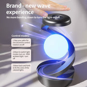 rotating levitating night light – wireless charging bedside ambient lamp, desktop decor