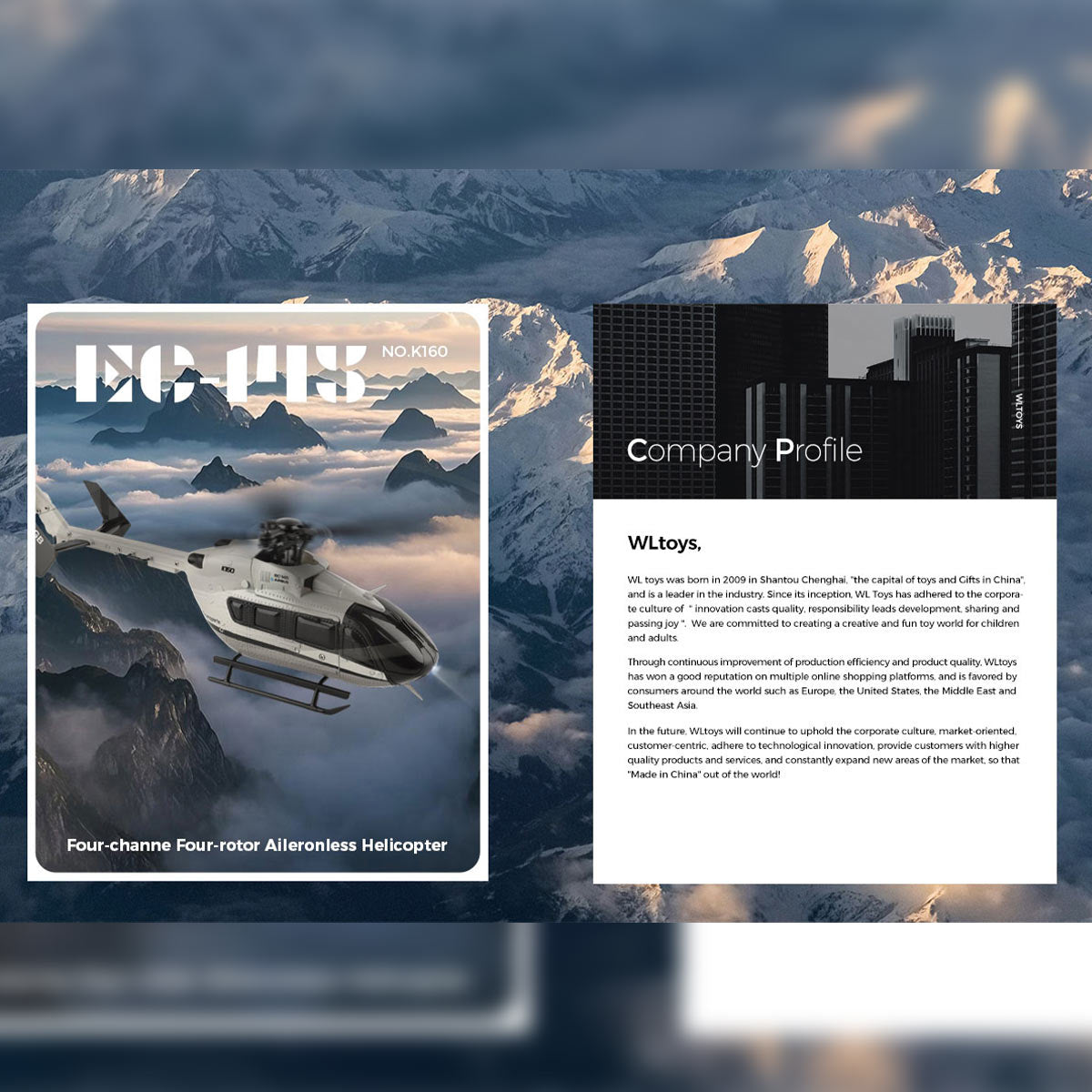 wl-k160 ec-145 160-class 2.4g 4ch 4-propeller flybarless scale rc helicopter model with adjustable left/right-hand throttle (rtf version)