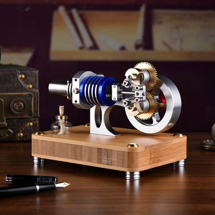 ENJOMOR Rhombic Hot Air Stirling Engine Model Toy Gift for Science and Education Machinery Enthusiasts