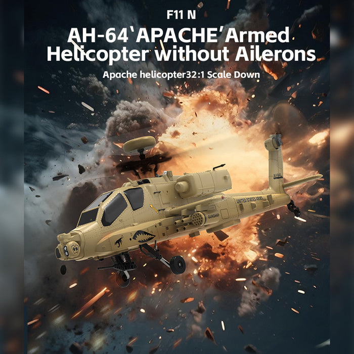 wolfbush & yu xiang f11-n ah64 apache rc helicopter – 1/32 scale 2.4g 6ch coaxial dual rotor with optical flow altitude hold
