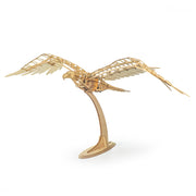 wooden eagle mechanical bird model kit, 1138mm flapping wings, gear-driven diy assembly model for wall display