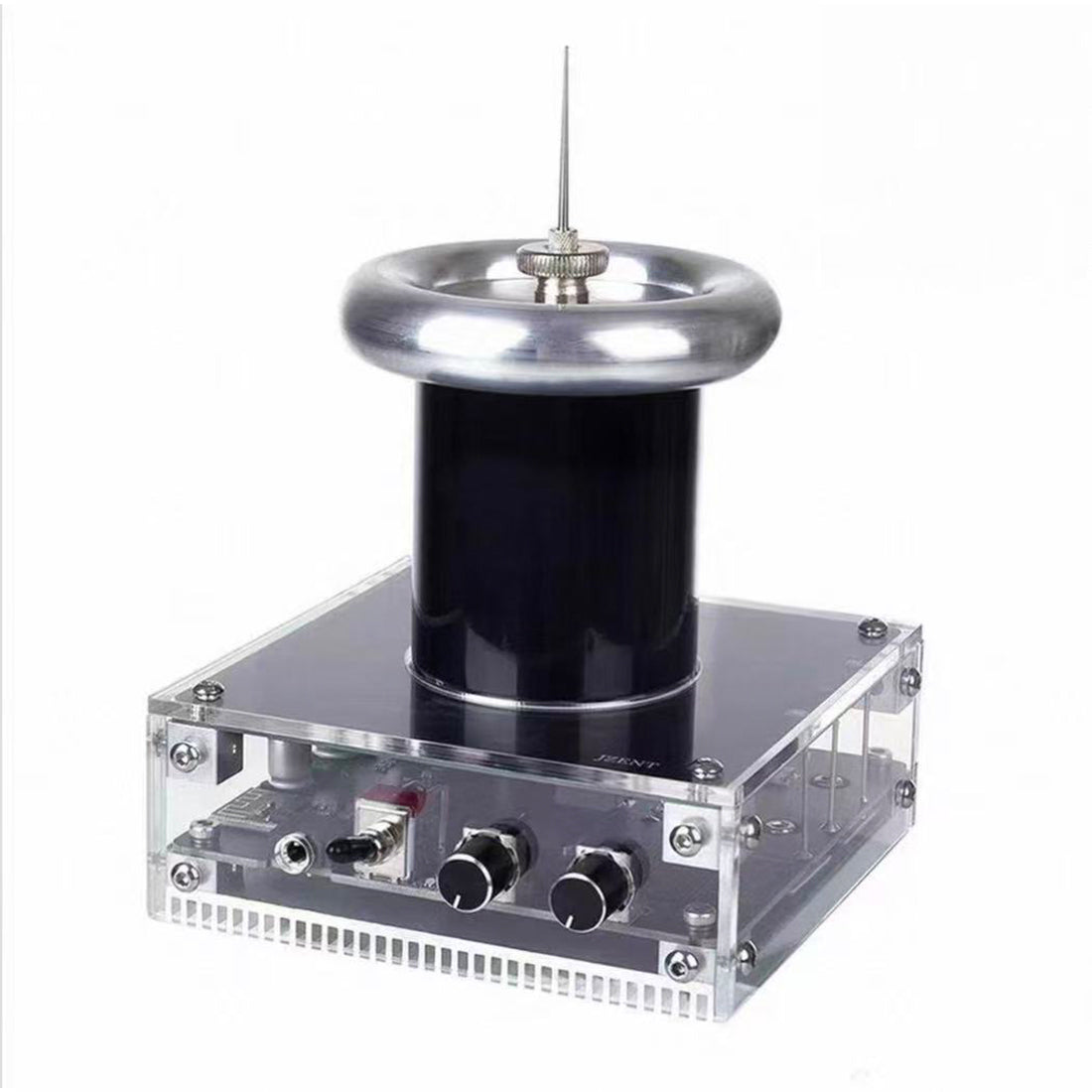 glow coil high voltage ion experiment, desktop electric display with audio input