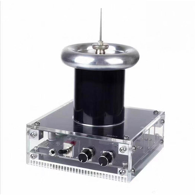 glow coil high voltage ion experiment, desktop electric display with audio input