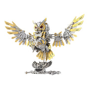 3d metal steampunk owl model kit with flapping wings
