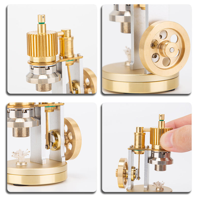 ENJOMOR Ringbom J01 Stirling Engine Miniature Free-piston Hot Air External Combustion Engine Model (Kit Version) - EngineDIY