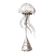 steampunk mechanical jellyfish sculpture with remote control led light, industrial desktop decor