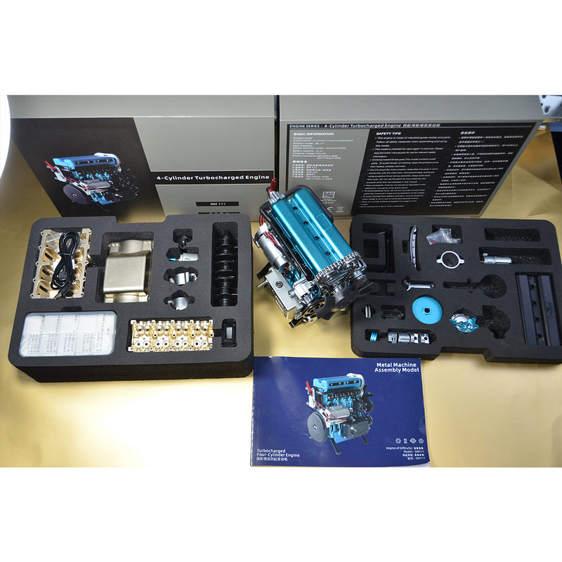 V4 Car Engine Assembly Kit Full Metal 4 Cylinder Car Engine Building Kit - EngineDIY