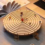 3d wooden mechanical orrery solar system model kit, diy stem educational desktop display (413pcs)