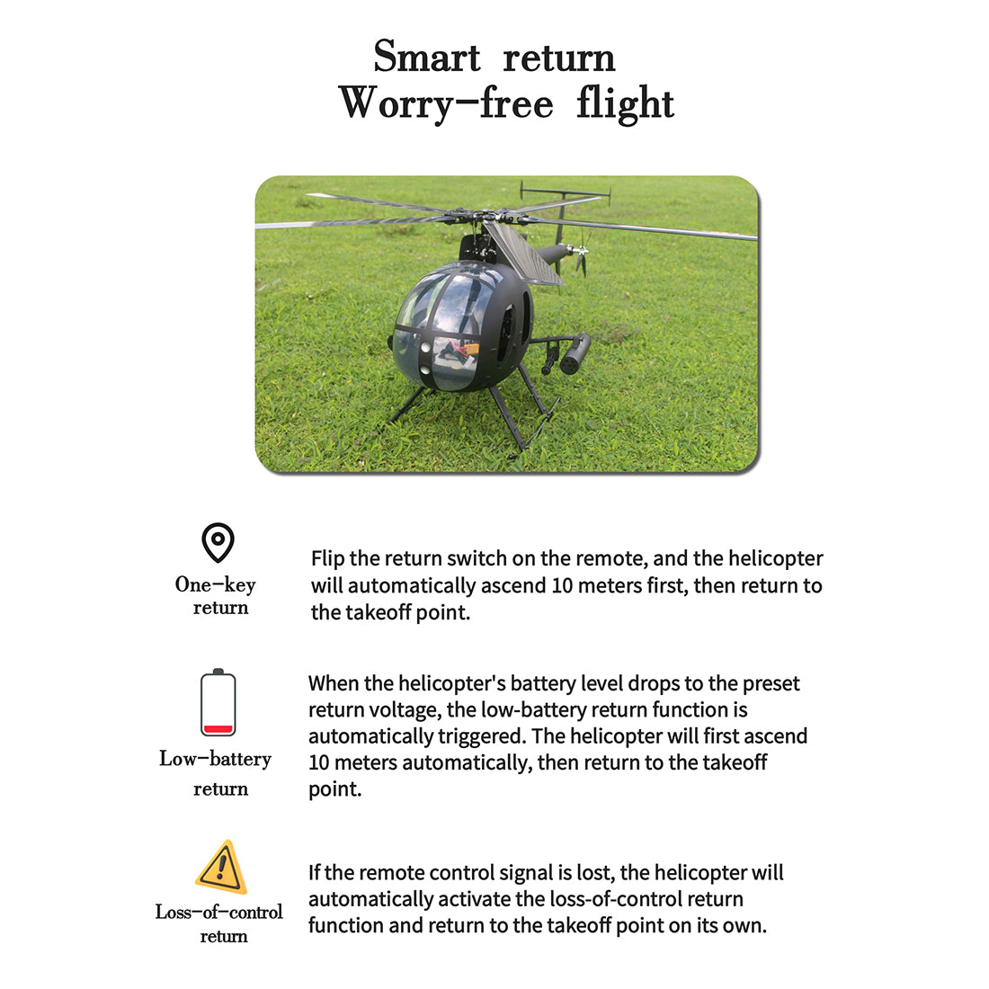 FLISHRC FL500 AH-6 Little Bird 500-Class 2.4G 6CH Scale RC Helicopter Model with L7 Flight Controller and 4-Mode Positioning GPS RTF - EngineDIY