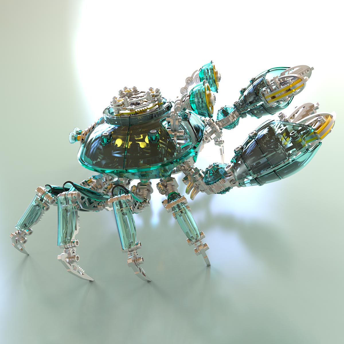 3d metal mechanical crab assembly model kit 