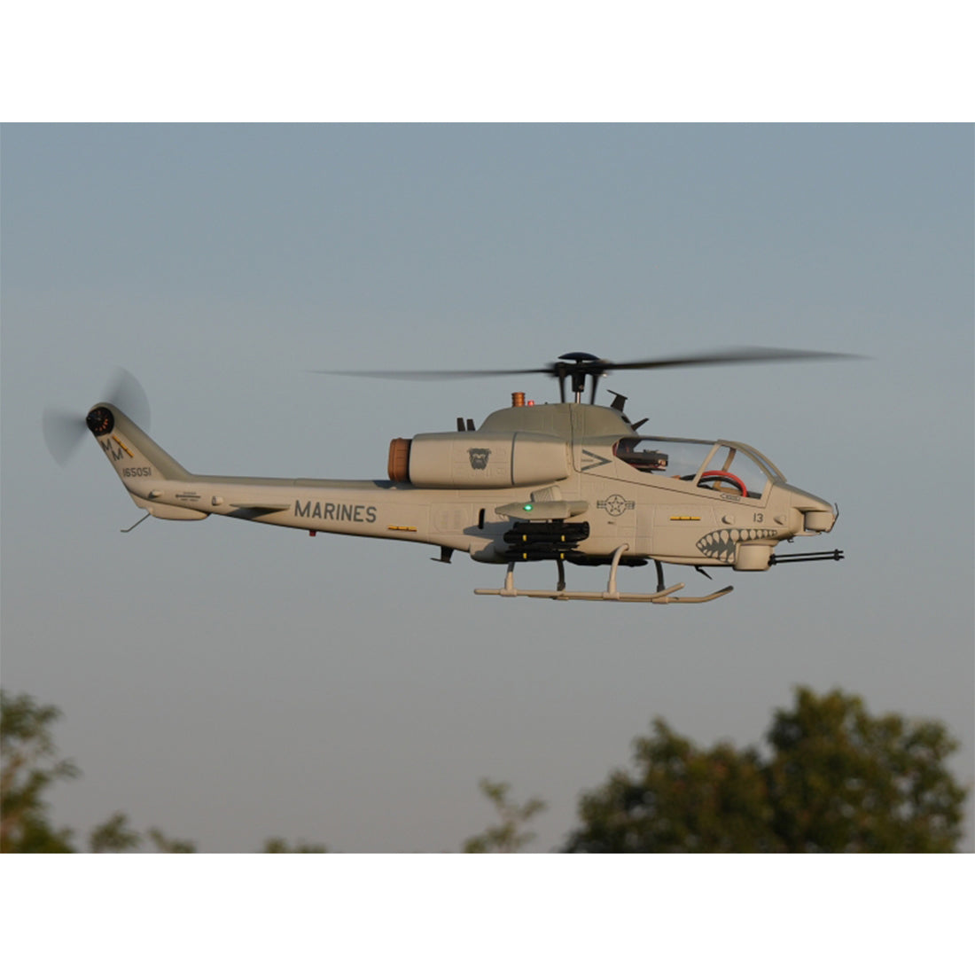 WOLFBUSH&ROBAN AH-1W Cobra 470-Class RC Helicopter-2.4G 6CH Dual-Rotor RC Military Model with GPS Positioning, Synchronized Turret & Left/Right-Hand Control RTF - EngineDIY