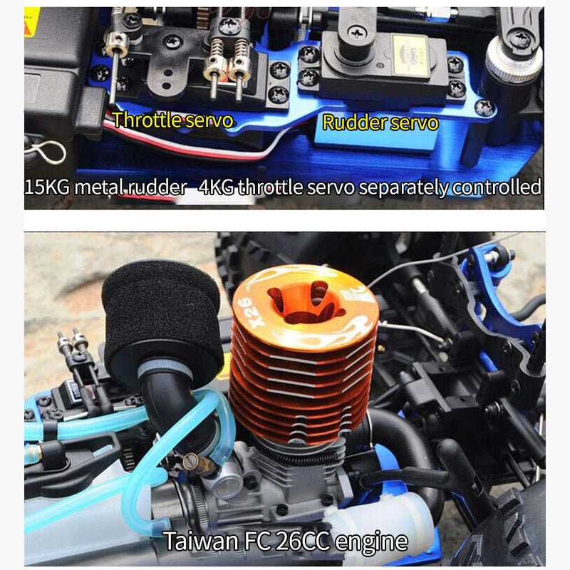 hsp 94972 1/8 scale 2.4g 4wd rc off-road car model with fc.26cxp nitro engine