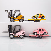 rc forklift remote control forklift with flatbed trailer pullback car 1/64 scale 2.4g kids toy