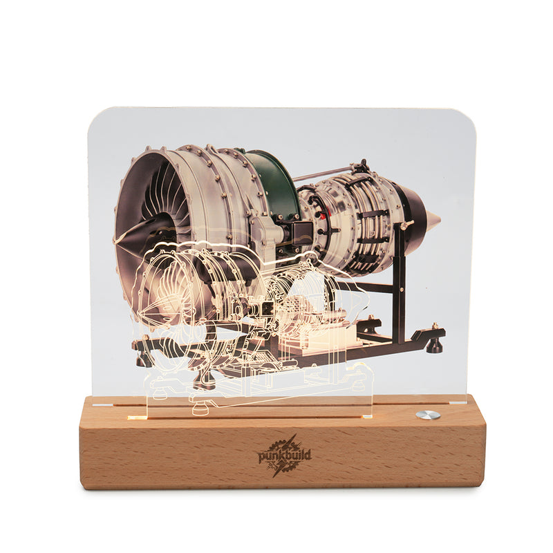 punkbuild acrylic turbofan engine model led night light