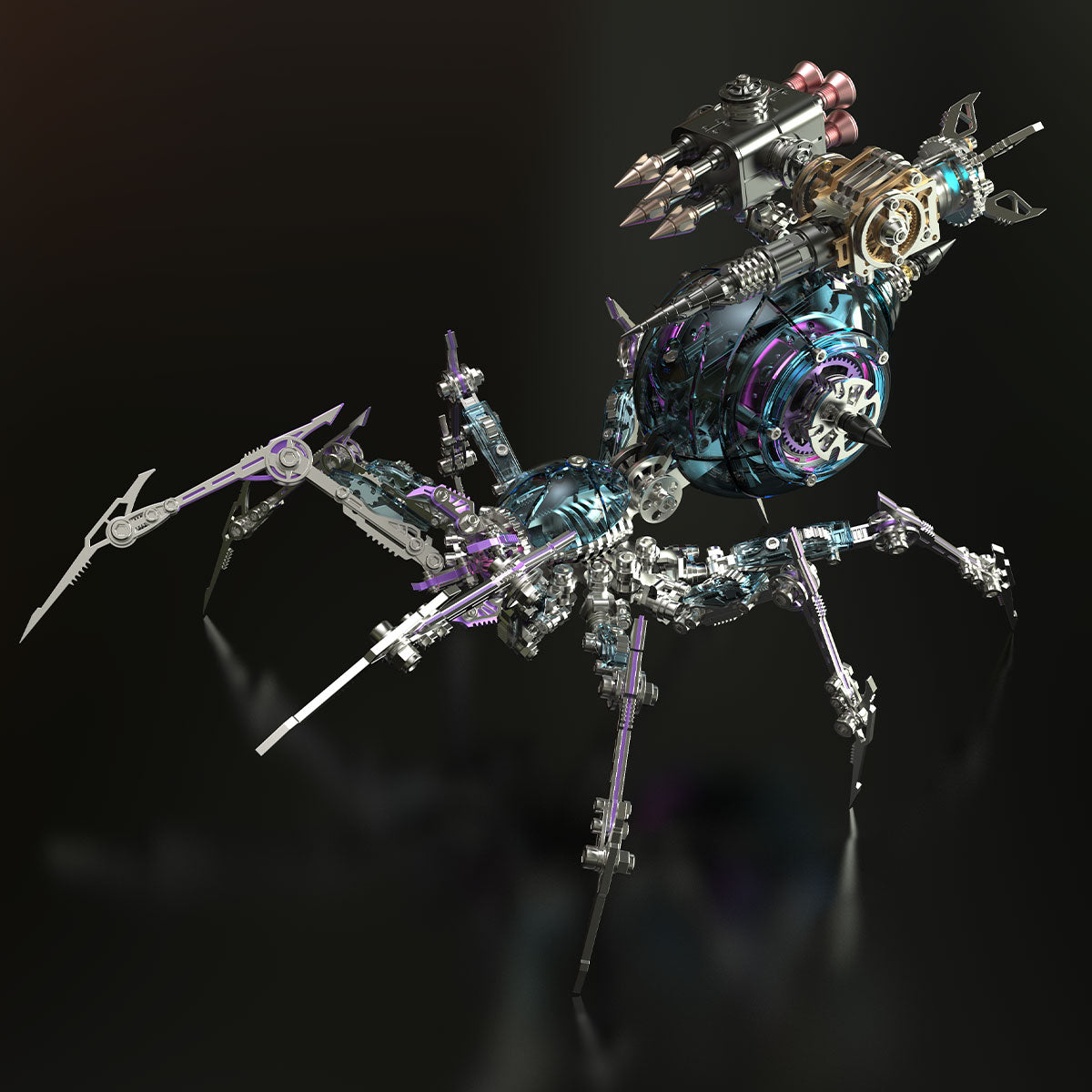 steampunk mechanical war spider 3d assembly model kit – build your own industrial arachnid artillery