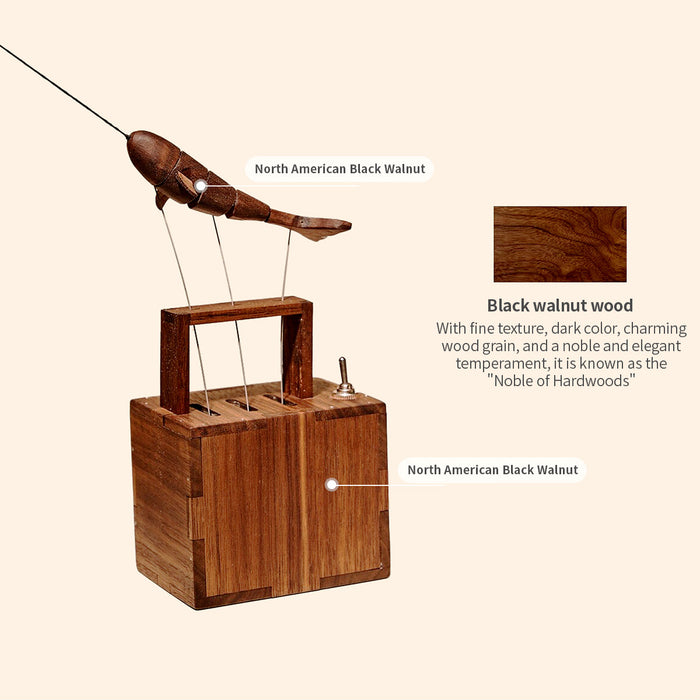 wooden whale music box dynamic model