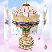 wooden diy dream hot air balloon steampunk music box model kit handcrafted gift