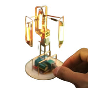 solar metal wire satellite rotating led light tower diy electronic sculpture soldering kit for home desk decor
