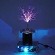 glow coil high voltage ion experiment, desktop electric display with audio input
