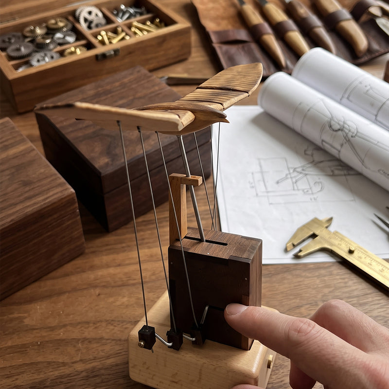 punkbuild wooden mechanical eagle dynamic model