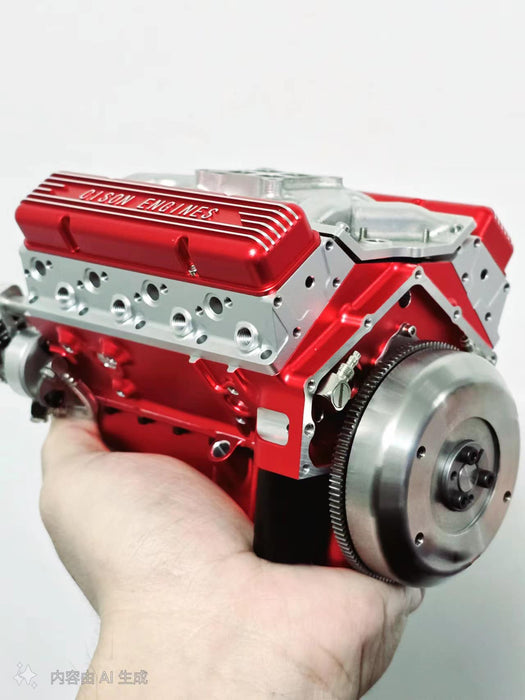CISON Small-block 44CC 1/6 Scale Water-Cooled OHV 4-Stroke V8 Gas Engine Internal Combustion Engine - Build Your Own V8 Engine that Works