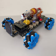 stirling engine rc mecanum wheel vehicle with crystal cylinder, remote control, lcd display, stem physics model (assembled)