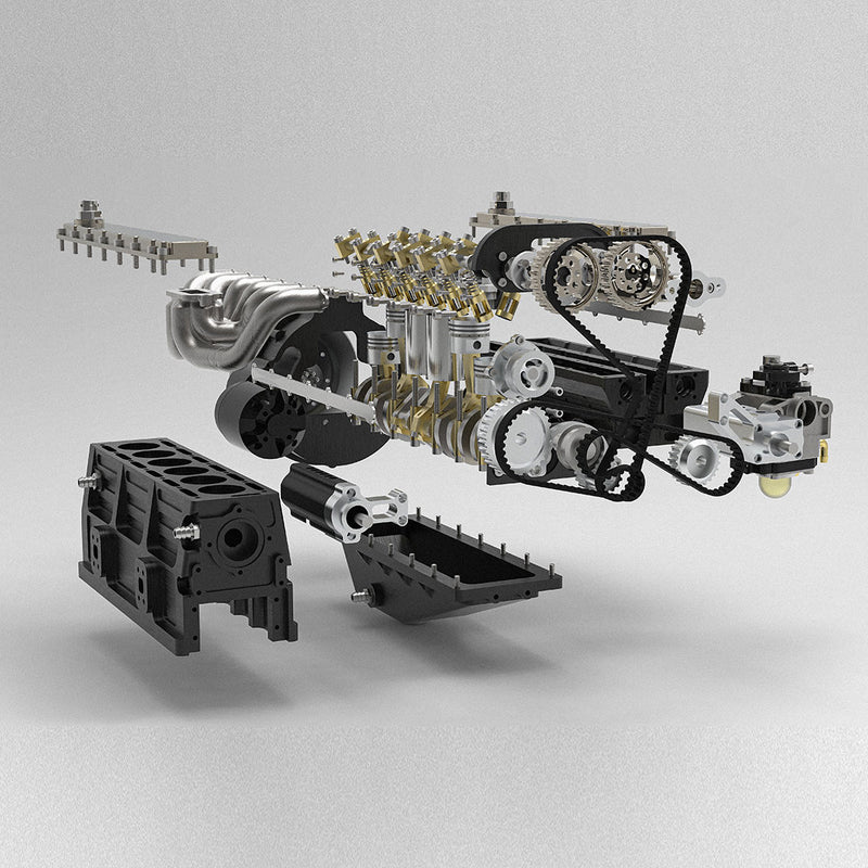 ENJOMOR GS-L6 1/5 Scale 28CC Inline 6-Cylinder DOHC 4-Stroke Water-Cooled Gasoline IC Engine Model - EngineDIY