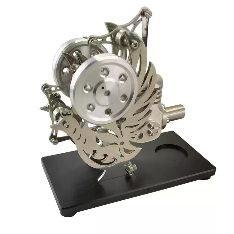 single cylinder stirling engine model with flying bird design