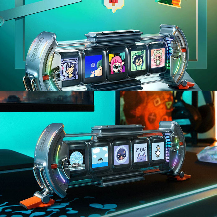 cyberpunk nixie tube clock - diy screen with neon lighting effects, customizable digital desk decor, unique tech gift