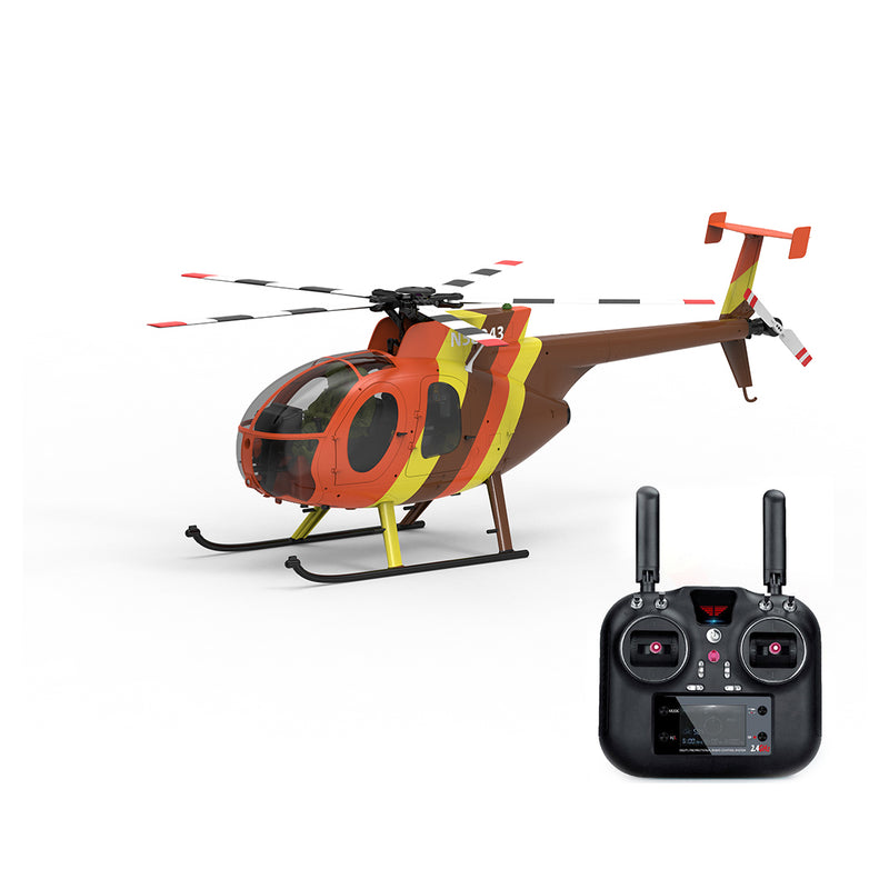 yu xiang f118s mh-6 1/16 scale 250-class little bird fpv rc military helicopter with 5-blade flybarless 6g/3d rtf