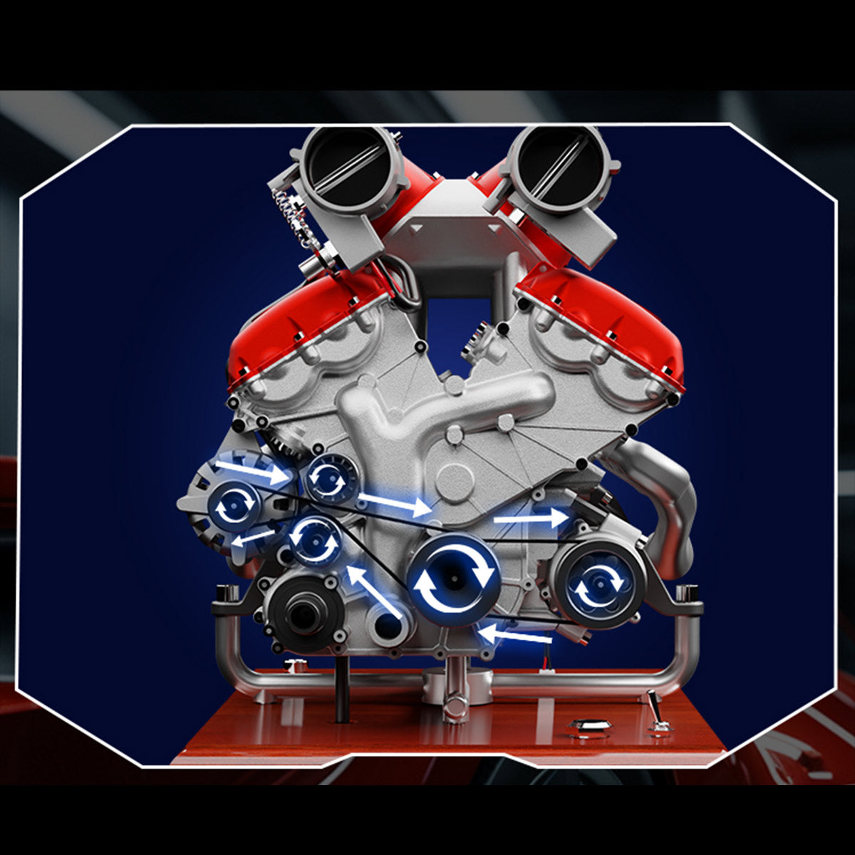 V12 Engine Model Kit that Works - Build Your Own V12 Engine - TECHING 1/4 Supercar V12 Engine Model Kit with Synchronized Throttle Sound Effects 800+PCS