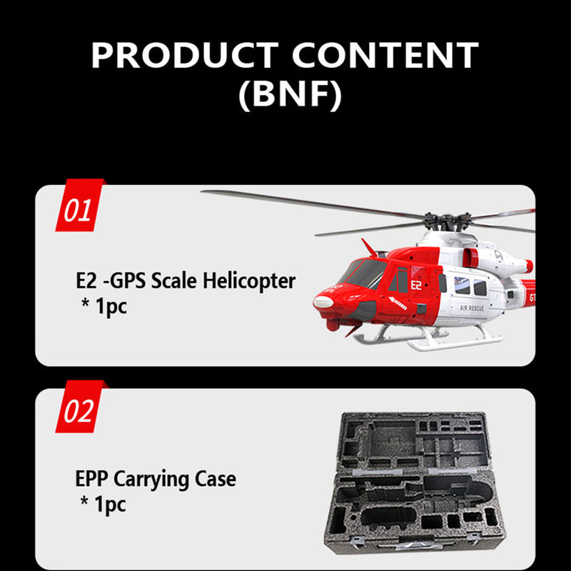 goosky e2 uh-1y 2.4g 6ch dual brushless direct drive rc rescue simulation helicopter model with lidar positioning
