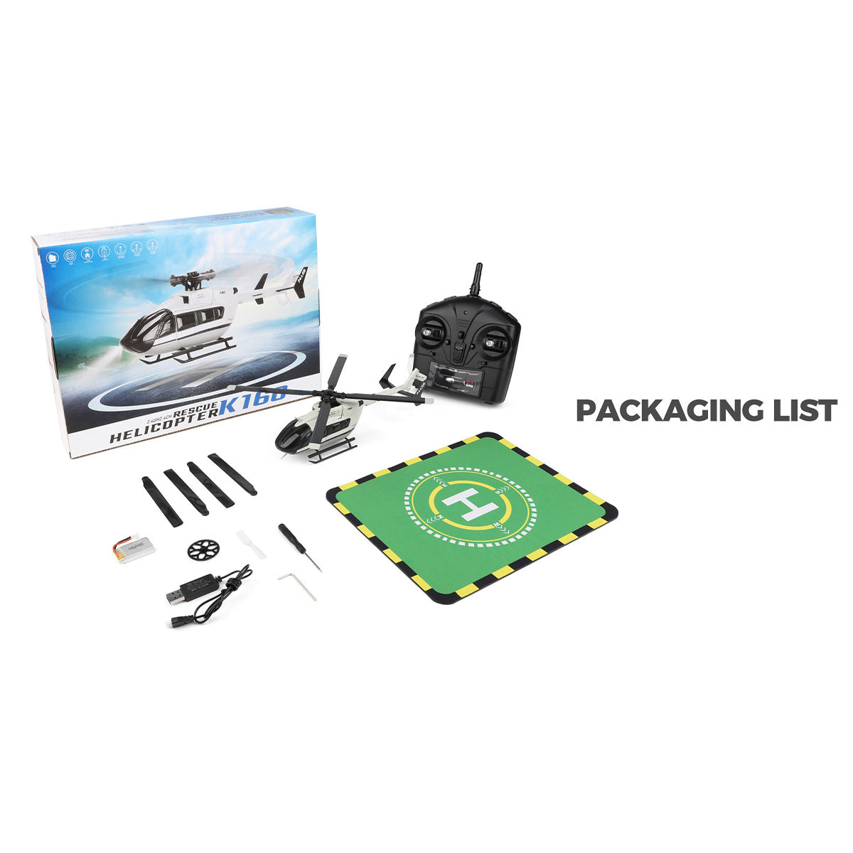 wl-k160 ec-145 160-class 2.4g 4ch 4-propeller flybarless scale rc helicopter model with adjustable left/right-hand throttle (rtf version)