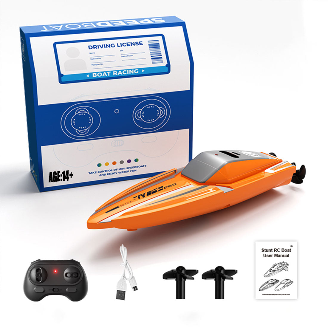 1/43 Mini 2.4G Dual Motor RC Speed Boat Dual Speed Modes Model - EngineDIY