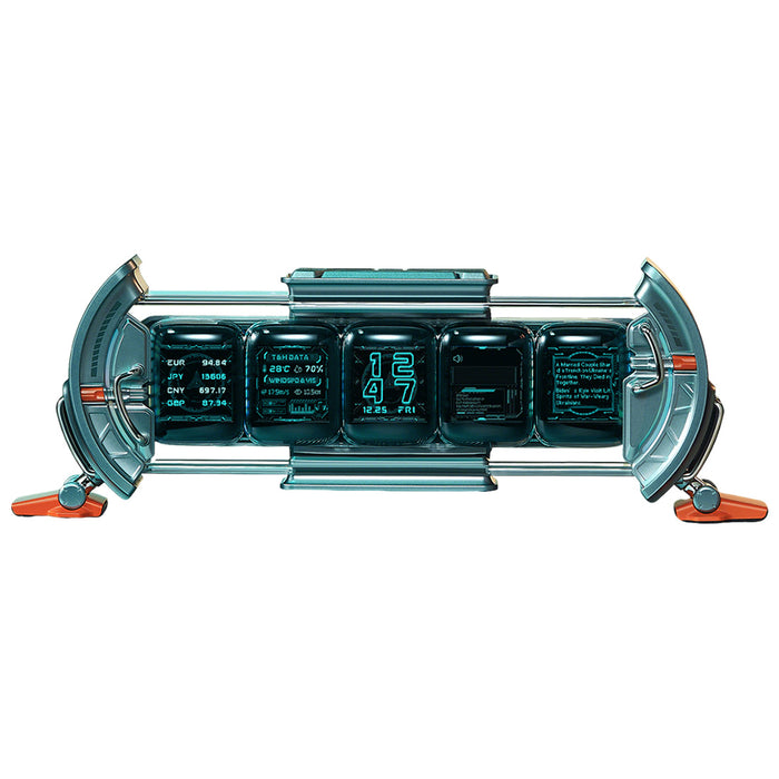 cyberpunk nixie tube clock - diy screen with neon lighting effects, customizable digital desk decor, unique tech gift