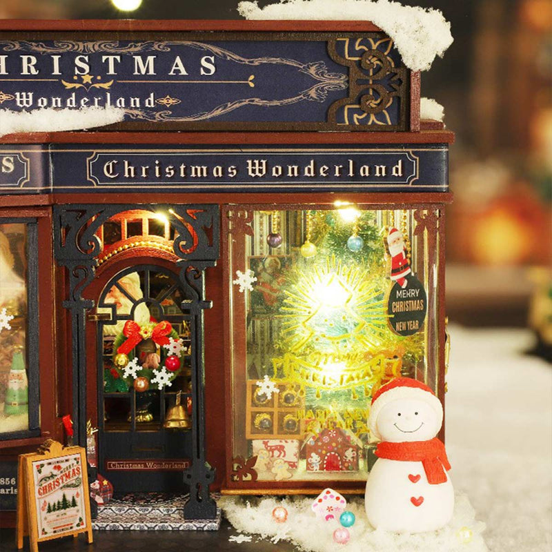 wooden christmas wonderland diy miniature house model kit
