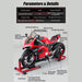 1/7 scale alloy dynamic motorcycle model v4 top edition with ignition system & smoke spray