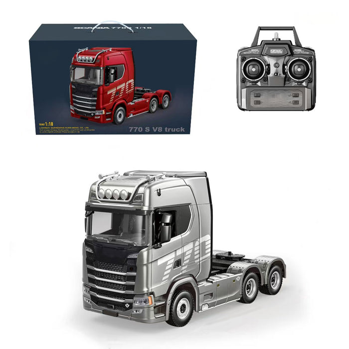 1/18 scale 6x4 770s heavy duty tractor truck - rc semi trailer model with rear wheel drive