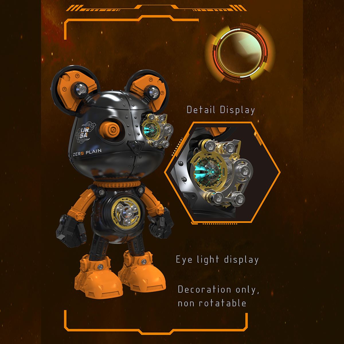 cyborg violence bear 3d metal puzzle model building kit high end desktop toy